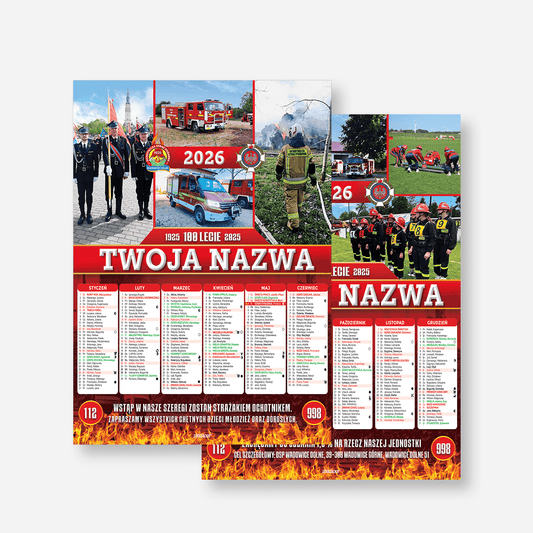 kalendarze strażackie DWUSTRONNE A3/B3
