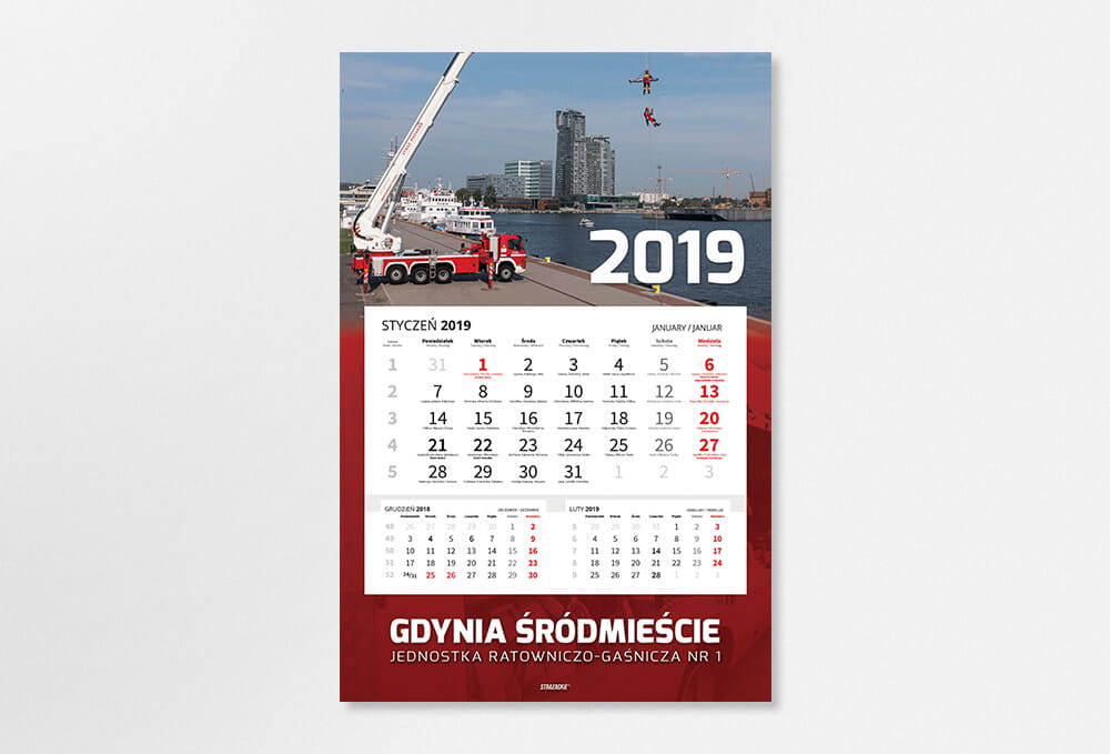 kalendarze gminne JEDNODZIELNE PREMIUM na kartonie
