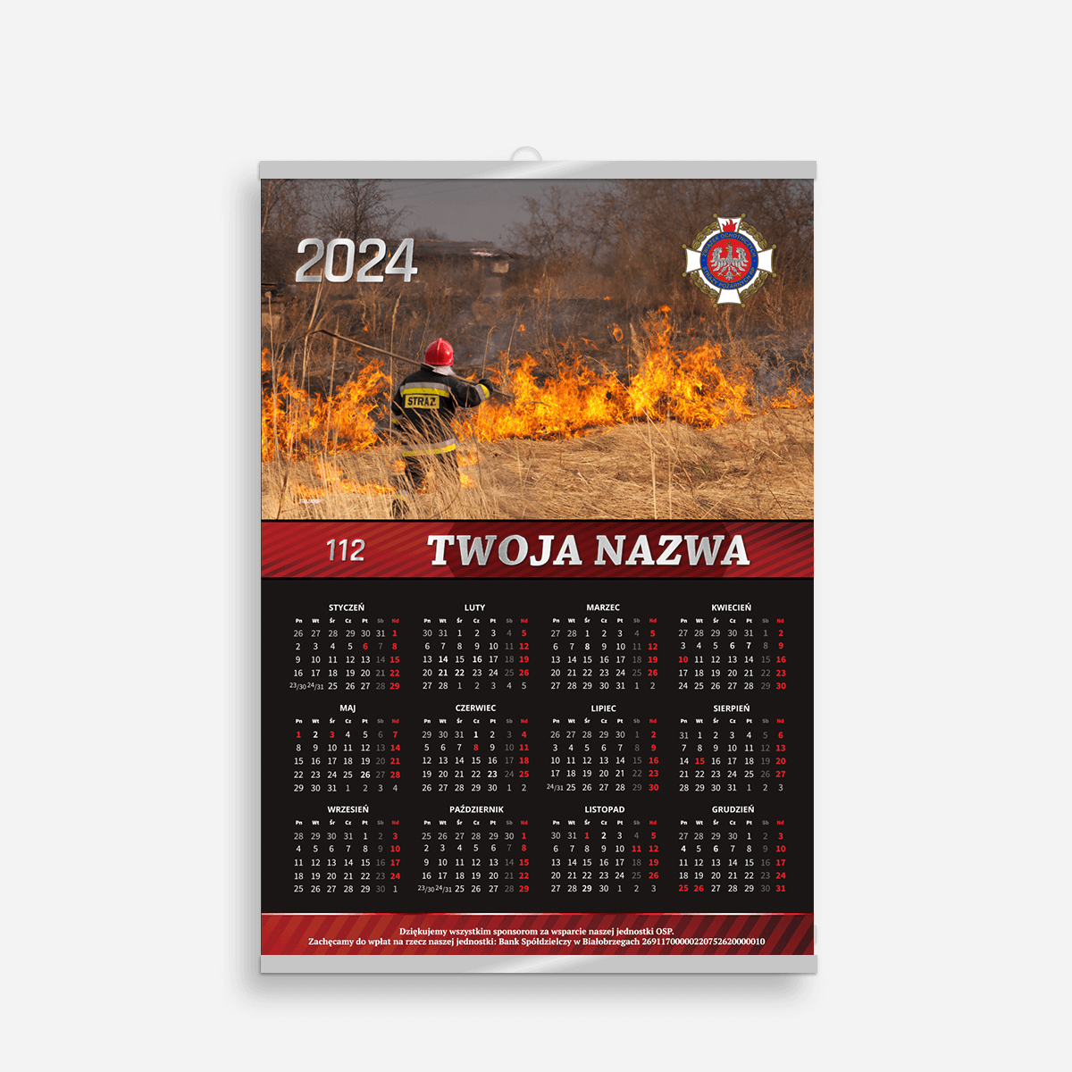kalendarze LISTWOWANE dla sponsorów i dla strażaków A1/A2